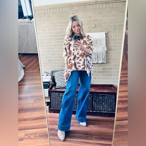 Stylish Brown and Cream Patterned Tunic